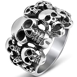 Jude Jewelers Stainless Steel Gothic Skull Vintage