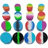 16 Pack 2ml 3ml 5ml 7ml Silicone Containers Wax Jars (Random Colors) | Travel Size Containers, Silicone Jars with Lids