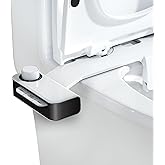 Hinmood Ultra-Slim Bidet Attachment for Toilet Dual Nozzles Feminine & Rear Wash Bidet Toilet Seat Attachment Non Electric Self Cleaning Adjustable Water Pressure, Rear Wash (KB001)