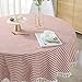 ColorBird Stripe Tassel Tablecloth Cotton Linen Dust-Proof Table Cover for Kitchen Dinning Tabletop Decoration (Round, 60 Inch, Red)