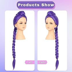 morvally 33.5 Inches Purple Long Braided Ponytail