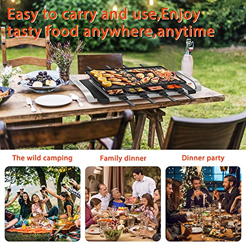 LIVEN Raclette Table Grill，Smokenless Indoor Grill Electric Grill