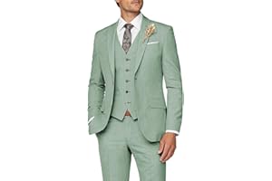 Wangyue Mens Suit 3 Piece Slim Fit Suit for Men Formal Business Suit Wedding Groom Prom Tuxedo Dinner Party