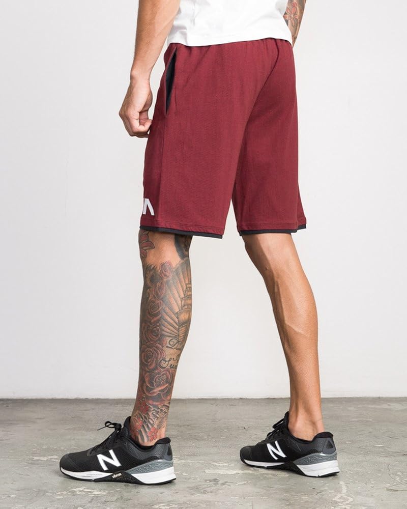 RVCA Layers Sports Shorts Burgundy Size 