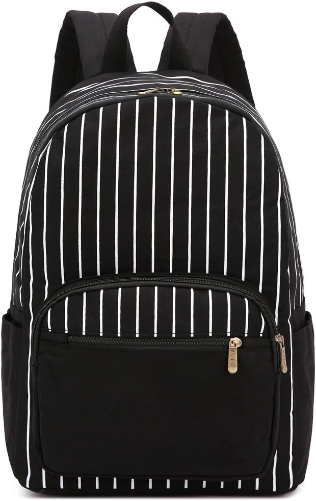 Yousu Women Canvas Backpack Vintage College Girls School Bag with USB Charging Port