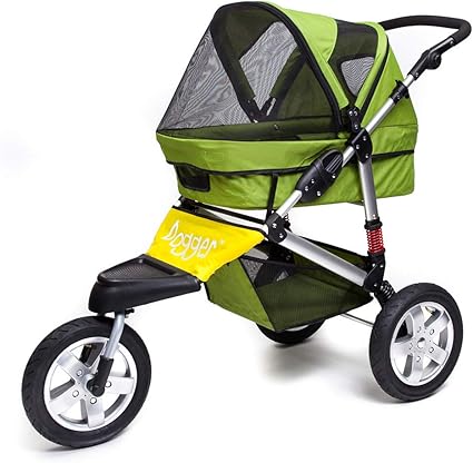 Dogger Stroller Comfortable Dog Stroller Sturdy Ride For Senior Dogs Small Dogs Puppy Or Cats 3 Wheeler Pet Carrier Stroller Easy Folding Green Amazon Ca Pet Supplies