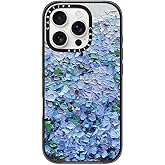 CASETiFY Impact Case for iPhone 16 Pro [Slim / 8.2 ft. 4X Military Grade Drop Protection/Wireless Charging Compatible] - Nantucket Blue Hydrangeas - Clear Black