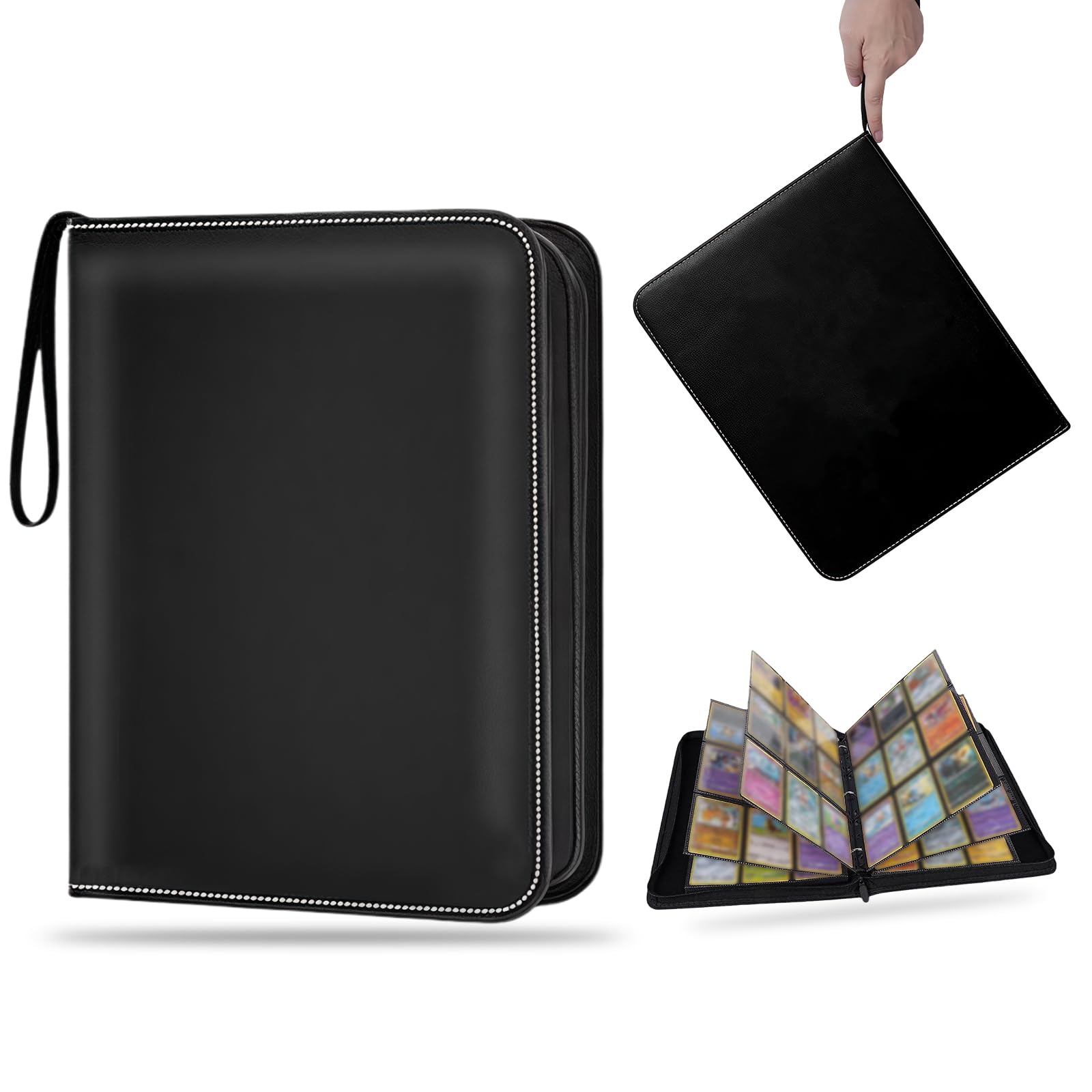 BOUDOI 9 Pocket Card Binder, 900 Pockets Cards Holder Album，PU Waterproof Card Folder with 50 Removable Sleeves, Album Folder Carrying Card Folder for Kids Adult Collectors Gift — image 1