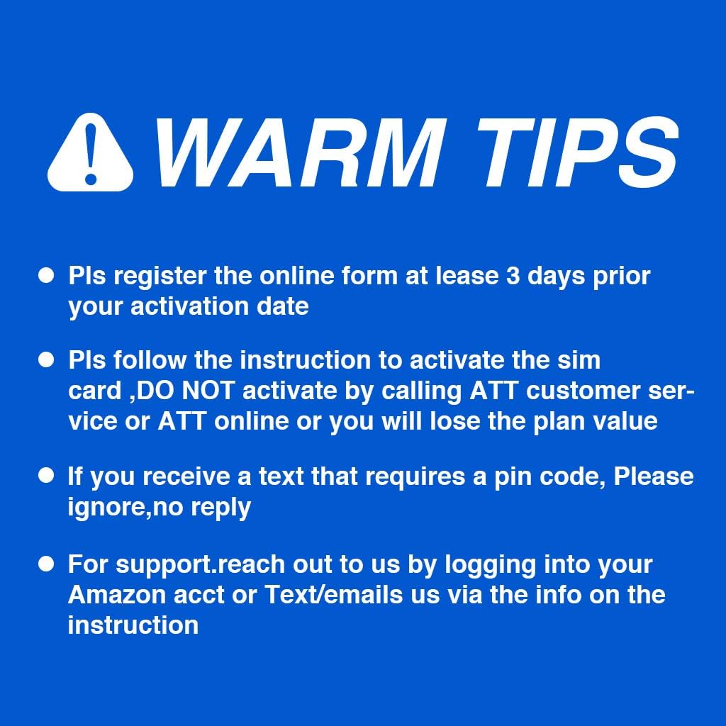 AT&T Prepaid sim card for USA Canada and Mexico 22GB 4G DataUnlimited voice and SMS (30 Days