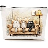 Cute Cat Makeup Bag Cat Lover Gift Cosmetic Bag Travel Toiletry Makeup Organizer Zipper Pouch Christmas Thanksgiving Birthday Gifts for Women Girls Sister Friend