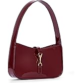 JQWSVE Shoulder Bags for Women Burgundy Purse Trendy Small Handbag Faux Leather Shoulder Purse Everyday Bag
