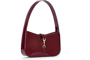 JQWSVE Shoulder Bags for Women Burgundy Purse Trendy Small Handbag Faux Leather Shoulder Purse Everyday Bag