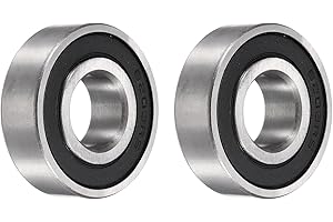 uxcell 2pcs 6203-2RS Bearing 17x40x12mm, Chrome Steel Double Rubber Seals Precision Bearing, Lubricated Deep Groove Ball Bear