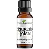 Pistachio Gelato, 10ml (0.35fl oz) Premium Fragrance Oil, Aromatherapy, Diffuser, Crafts, Soap, Home Scents, Bath & Body, DIY Parfum and Much More. Versatile & Long-Lasting by Sweet Essentials