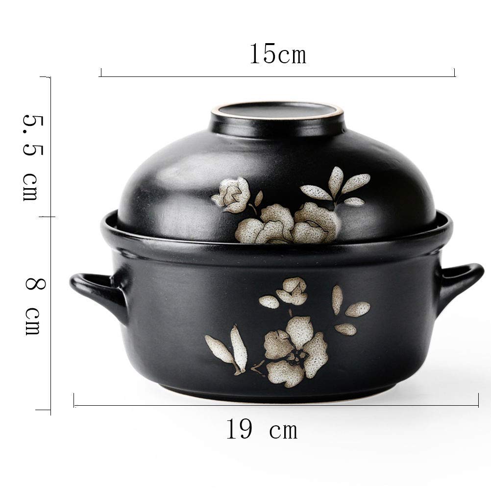 XZPENG Pequeño cerámica Sopa de Fideos Pasta Bowl con Tapa Retro ...