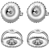 2 Pairs14k Gold Plated Screw Earring Backs 925 Sterling Silver Screw On Earring Backs for Studs,Hypoallergenic Screw Backs for Earrings Fit Threaded Post 0.032''