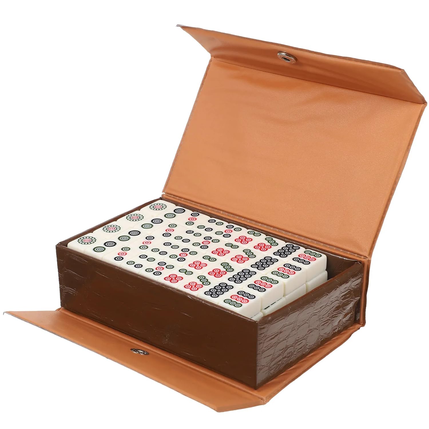 HEYOUTH Mini Mahjong Game, Traditional Chinese Mahjong Set with 144 Pieces, Ages 180+