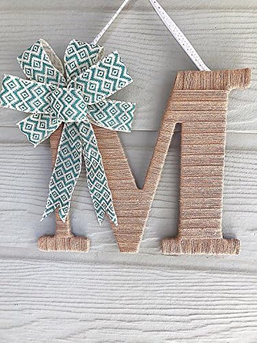 Turquoise &amp; Burlap Monogram-FREE SHIPPING