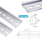 Taiss 3 Pcs DIN Rail 35mm Aluminum Slotted 250mm Long for Electrical view 3