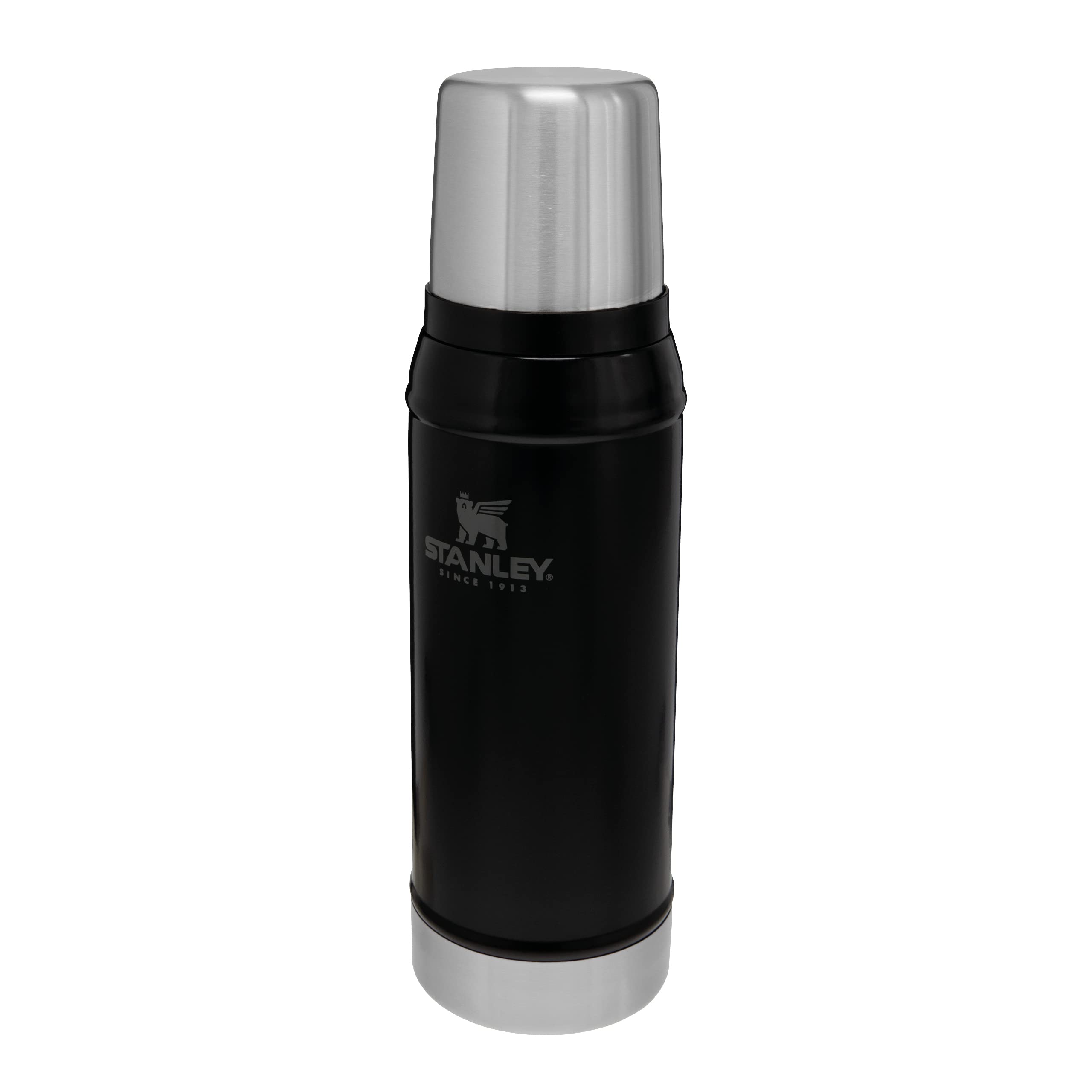 Stanley 1913 Classic Legendary Thermal Flask 0.75L - Keeps Hot Or Cold for 20 Hours - BPA-Free Insulated Bottle - Stainless Steel Coffee Flask - Leakproof - Dishwasher Safe - Matte Black