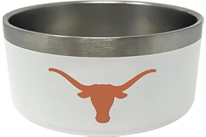 SHOPINSTAPETS Texas Longhorns 32 Oz Stainless Steel Dog Food & Water Bowl - NCAA Officially Licensed