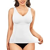 LODAY Compression Tanks for Women Shapewear Tank Top Tummy Control V Neck Camisole Cami Tops