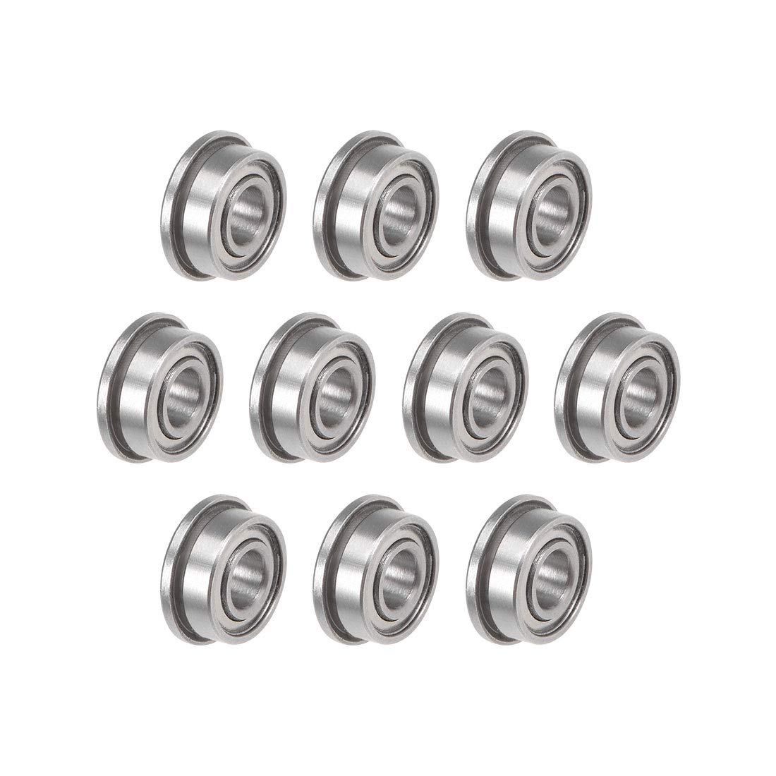 sourcing map F683ZZ Flanged Ball Bearing 3x7x3mm Shielded Chrome Steel Flange Rip Bearings 10pcs