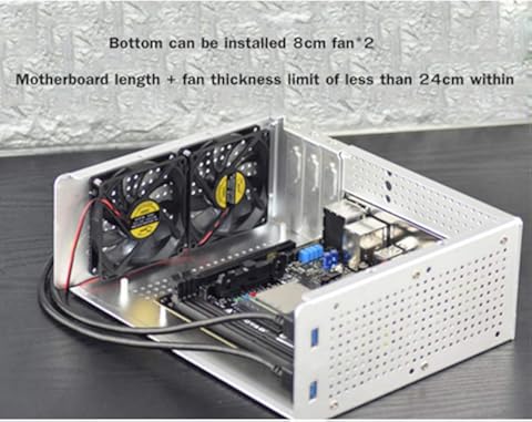 Caja De La Computadora, La Torre PC Gamer Mini ITX Caja HTPC Gabinete De Seguridad, Juego De Escritorio Todo-Aluminio Delgado Chasis Compatible con GPU Tarjeta del Cuchillo,A