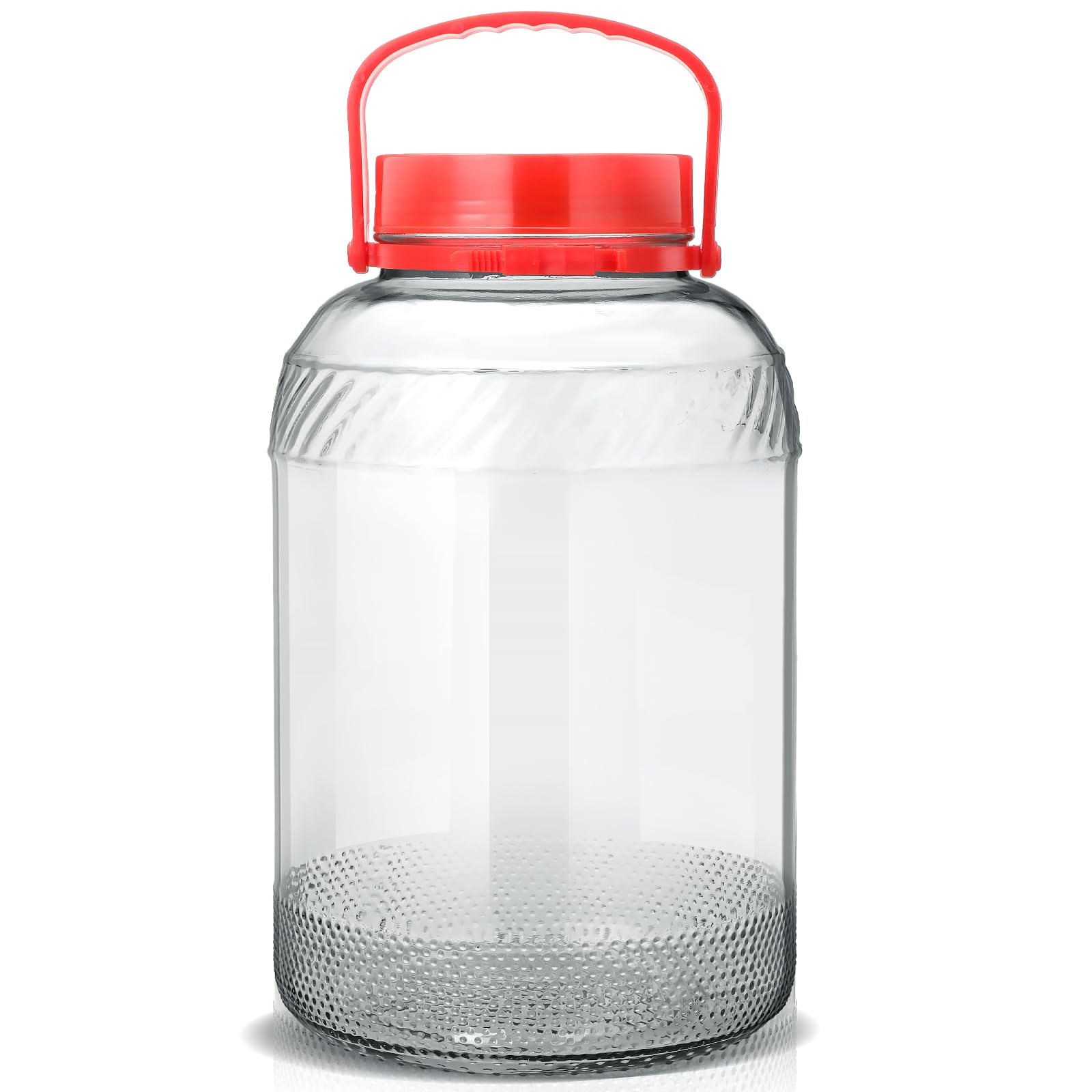 Photo 1 of Suclain 2 Gallon Glass Jar with Lid and Handle Large Wide Mouth Airtight Dry Food Storage Pickling Mason Jar Clear Glass Gallon Jugs for Fermenting Sun Tea Kombucha Kefir Water Storing Canning
