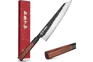 HEZHEN Kiritsuke Knife,9.5 Inches,3 Layers High Carbon Clad Steel Japanese Knife, Composite Forging Steel, Professionl Profes