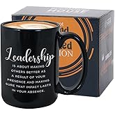 Inspirational Coffee Mug 15 oz, Leadership is About Making Others Better Quote