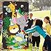 Jungle Animals Toss Game with 3 Bean Bags, Fun Indoor and Outdoor Jungle Party Game for Kids and Adults, Jungle Theme Party Decorations and Supplies for Birthday Baby Shower