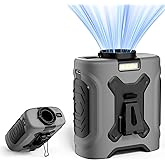 LOUISWARE Portable Waist Fan 10000mAh Portable Waist Fan 18000RPM Neck Fan With Max 12H Working Time 5 Speeds adjustment with LED flashlight and Charging display Cooling for Outdoor Jobsite and etc