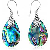 925 Sterling Silver Abalone Shell Solitaire Dangle Drop Earrings Stylish Fashion Beach Jewelry For Women Unique Costume Jewelry for Women Birthday Christmas Gifts