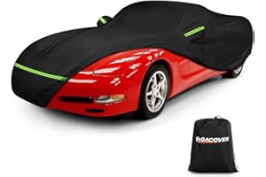 BIGACOVER Waterproof Full Car Cover Custom Fit for Chevrolet Corvette C5, 420D Outdoor Car Covers Windproof Heavy Duty All Weather Protection Fit for C5 1996-2004 Chevy Corvette
