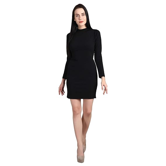 Buy Meijaata Women S Full Sleeve Thigh Length Bodycon Dress At