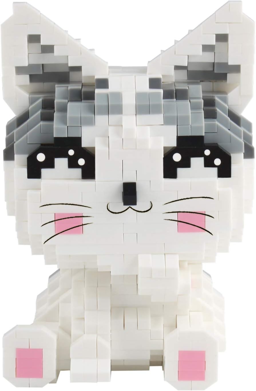Larcele Micro Cat Building Blocks Set Pet Mini Building Toy Bricks Kit, 867 Pieces KLJM-02 (Model 2285), Cat,model 2285, Small