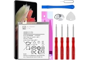 Soseieiu Galaxy S21 Ultra Battery,2024 New Upgraded 5000mAh Li-Polymer EB-BG998ABY Replacement Battery for Samsung Galaxy S21 Ultra 5G SM-G998B/DS SM-G998U with Repair Tool Kits