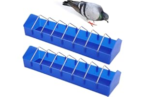 2 Pack Large Pigeon Feeder Thick Durable Slot Container Feeding Dish Food Dispenser Tool for Pigeon Chicken Duck Bird Poultry