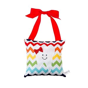 Girl's Tooth Fairy Pillow in Rainbow Chevron