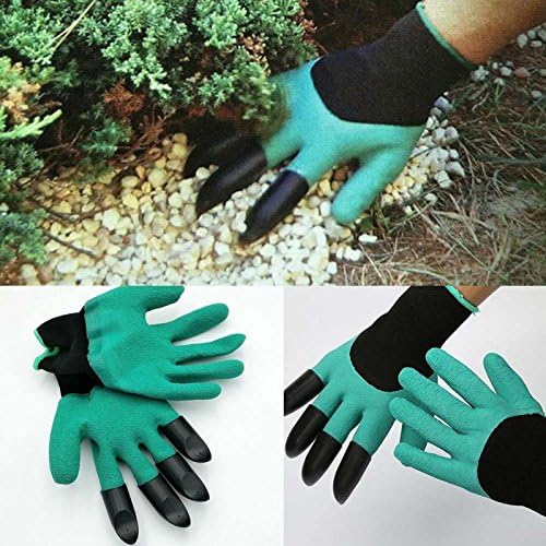 Latex Garden Gloves for Digging &amp; Planting with 4 ABS Plastic Claws gardening gloves