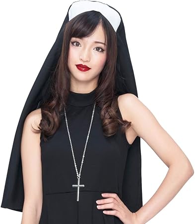 Amazon 簡単本格 コスプレ シスター セット ベール 十字架 ハロウィン 教会 修道服 修道女 ネックレス ペア なりきり 清楚 清純 舞台衣装 コスプレ小物 コスプレ衣装 ハロウィンコスプレ マリア こすぷれ コス ゴーストシスター 舞台 演出服 ハロウィン衣装 シンプル