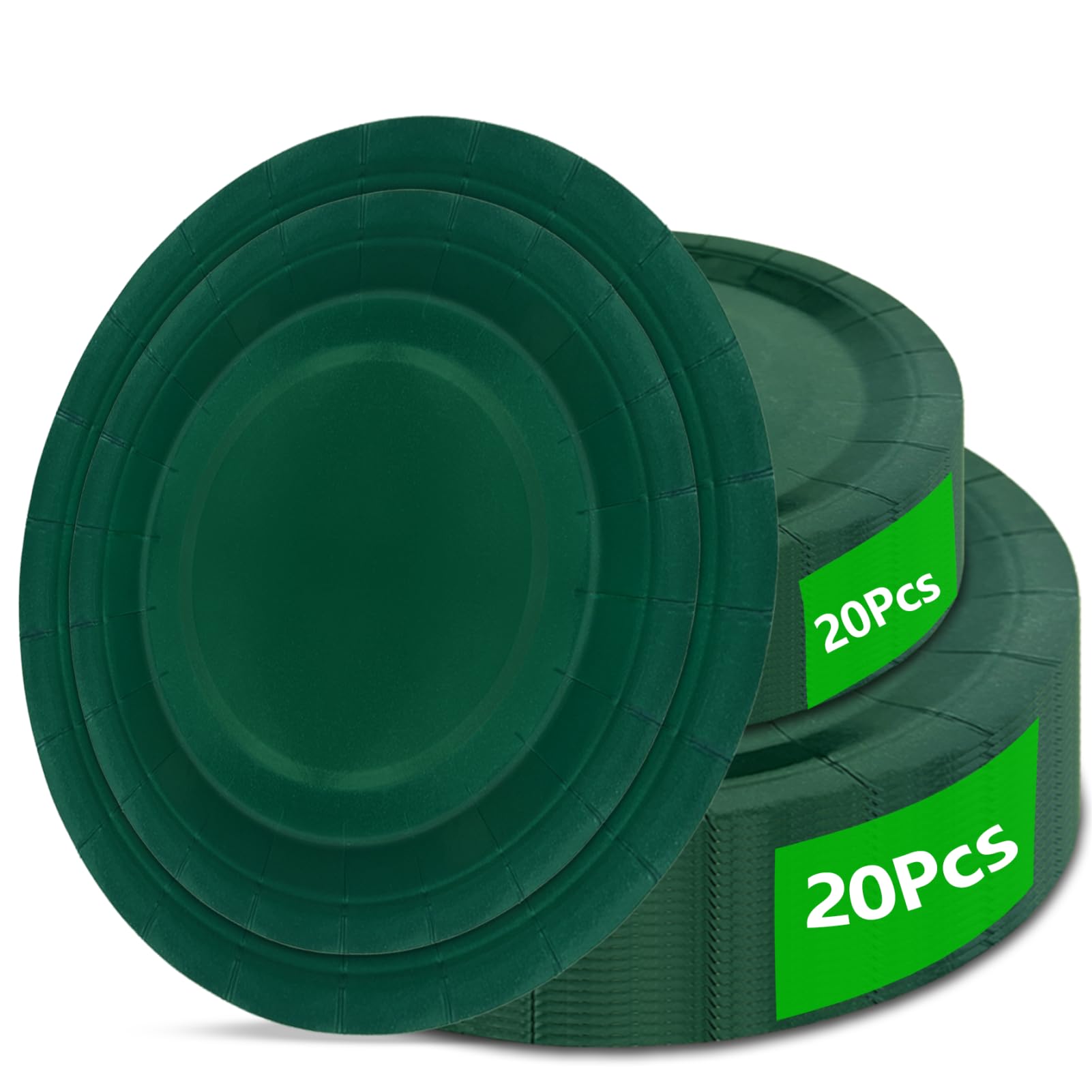 Photo 1 of 40Pcs Disposable Paper Plates Green,Including 20pcs 9" and 20pcs 7" Plates,Strong and Sturdy Disposable Plates for Party, Dinner, Holiday, Picnic,Birthday Party, Dinner Table, Wedding