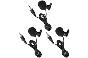 ZJchao Clamp/Holder On Microphone, Microphone Clamp/Holder On Wired Lapel Collar Amplifier Mic 3PCS Professional 3.5mm Screw 