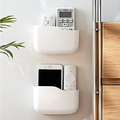 Lanjue Wall Mounted Remote Control Holder - 2 Grids Storage Box