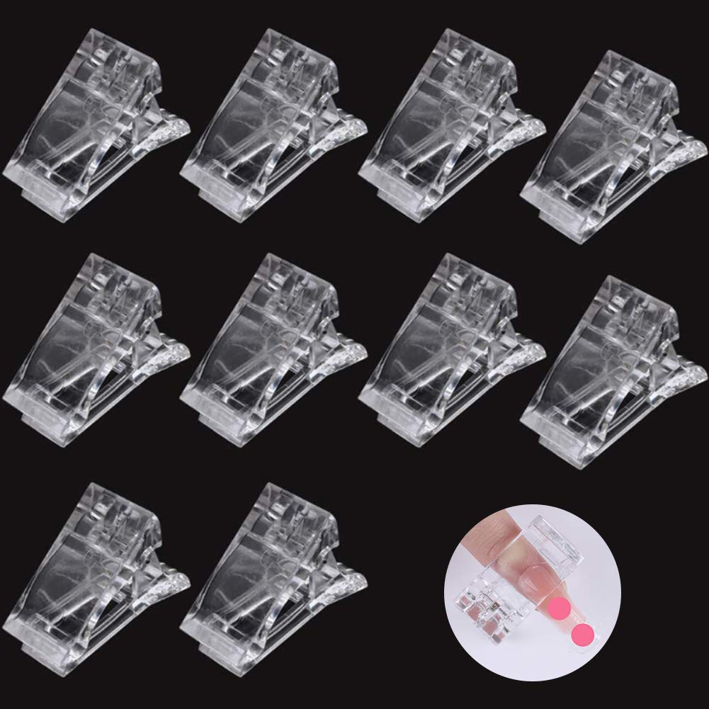 YUIP 10 pcs Nail Tips Clip Transparent Polygel Quick Building Finger Nail Extension UV LED Builder Clamps Manicure Nail Art Tool