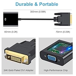 Aolcev DVI to VGA Adapter DVI-D 24+1 & DVI-I 24+5