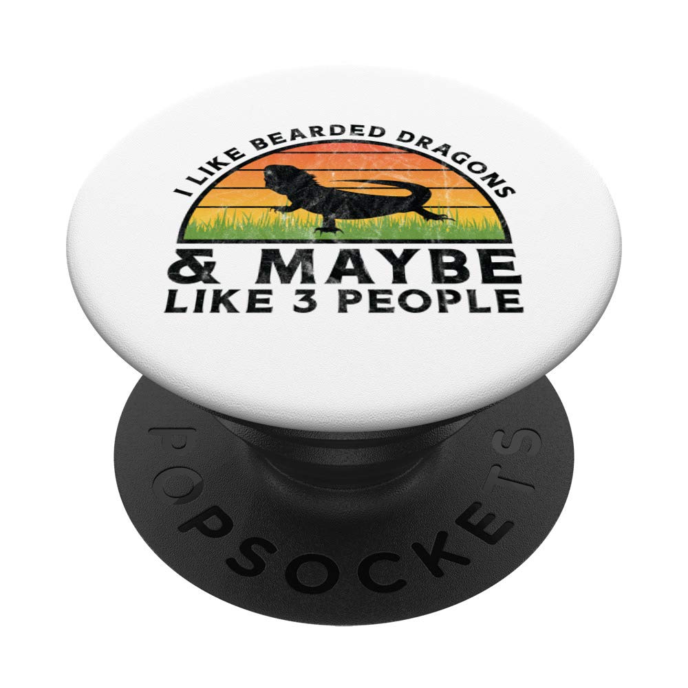 Like Bearded Dragon Vintage Sunset Retro Lizard Reptile Gift PopSockets PopGrip: Swappable Grip for Phones & Tablets