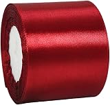 Hongci 75mm Wide Satin Ribbon 22m Dark Red Gift Wrapping Craft Bouquets