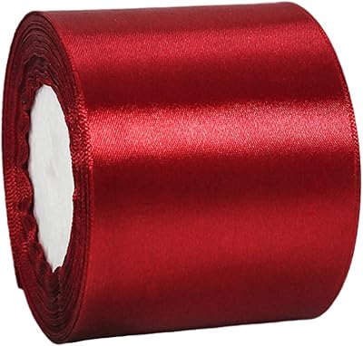 Hongci 75mm Wide Satin Ribbon 22m Dark Red Gift Wrapping Craft Bouquets